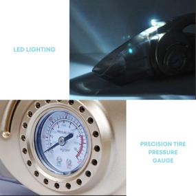 img 2 attached to 🚗 Z-1 4-in-1 Portable Car Vacuum Cleaner - Tire Inflator with Pressure Gauge & LED Light - Corded Wet and Dry Car Cleaning Kit with 120w High Power Motor, Gold, 36x16.5x11.5 CM