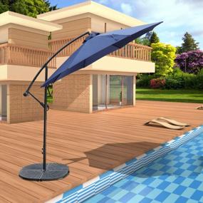 img 3 attached to GOLDSUN 10Ft Offset Cantilever Patio Umbrella With Crank & Cross Base - Ideal For Outdoor Markets And Hanging Use