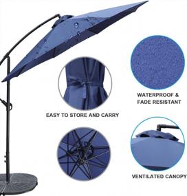 img 1 attached to GOLDSUN 10-футовый консольный зонт для патио со смещением и кривошипом и поперечным основанием — идеально подходит для открытых рынков и подвешивания