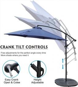 img 2 attached to GOLDSUN 10-футовый консольный зонт для патио со смещением и кривошипом и поперечным основанием — идеально подходит для открытых рынков и подвешивания