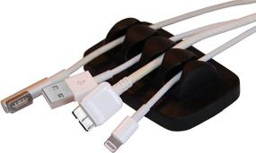 img 4 attached to 💻 Efficient Desk Cable Organizer: Weighted, Silicone & Odor-Free - Includes 4 Reusable Cable Ties (Black)