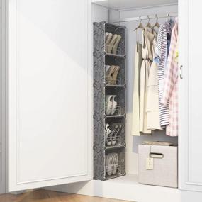 img 1 attached to MAGINELS 6 Tier Shoe Rack Organizer W/ Cover: Slim Storage Cabinet For Closet, Entryway & Behind The Door