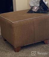 img 1 attached to Stretchable Velvet Ottoman Cover - Large Brown Rectangle Slipcover For Footstool, Removable And Machine Washable With Elastic Bottom - H.VERSAILTEX Plush And Form-Fit Storage Footrest Protector review by Nadia Torres