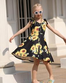 img 1 attached to ALISISTER Summer Sleeveless Dress For Girls: Shoulder Strap Tie Sundress With Buttons, 6-12 Years