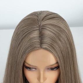 img 1 attached to K'Ryssma Blonde Ombre Long Straight Synthetic Wig 22In Шелковый пробор посередине