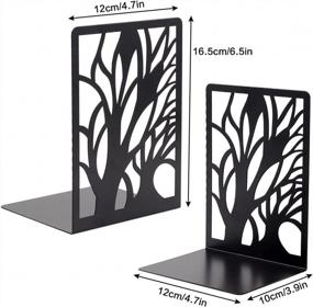 img 2 attached to 2Pcs JIELISI Tree Design Bookends - Heavy Duty Non-Skid Home Office Library Shelf Holder 7 X 4.7 X 3.5''
