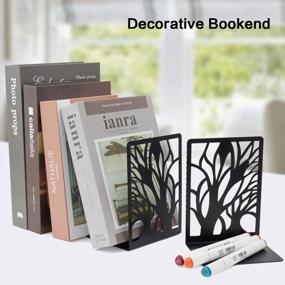 img 3 attached to 2Pcs JIELISI Tree Design Bookends - Heavy Duty Non-Skid Home Office Library Shelf Holder 7 X 4.7 X 3.5''