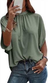 img 4 attached to Stay Cool And Chic This Summer With Angashion'S Self-Tie Drape Tunic Blouses For Women