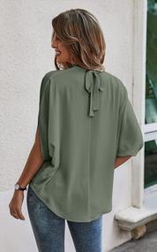 img 2 attached to Stay Cool And Chic This Summer With Angashion'S Self-Tie Drape Tunic Blouses For Women