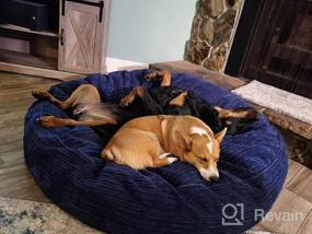 img 5 attached to Водонепроницаемая вельветовая кровать для собак - CordaRoy'S 50-дюймовая темно-серая кровать Forever