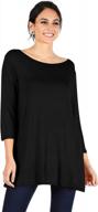 stylish tunic shirts for women: perfect length for leggings, 3/4 sleeves - available in regular and plus sizes logo