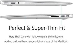 img 1 attached to UESWILL 3In1 Hard Shell Чехол для 2010-2017 MacBook Air 13 дюймов A1466 / A1369 + крышка клавиатуры и защитная пленка для экрана, прозрачный глянцевый кристально чистый