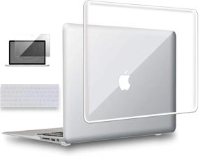 img 4 attached to UESWILL 3In1 Hard Shell Чехол для 2010-2017 MacBook Air 13 дюймов A1466 / A1369 + крышка клавиатуры и защитная пленка для экрана, прозрачный глянцевый кристально чистый