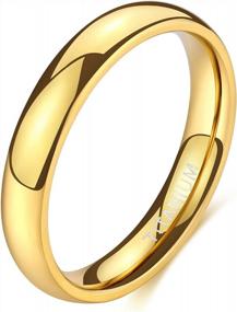 img 4 attached to Comfort Fit Gold Titanium Wedding Band With Polished Dome Finish In 2Mm, 4Mm, Or 6Mm Width - Available In Sizes 3-13.5, By TIGRADE