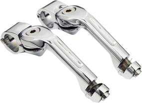 img 1 attached to 🏍️ Highway Foot Pegs for Harley Davidson - TCMT 32mm 1.25" Chrome Long Angled Engine Guard (Includes 2 X Chrome Mounting Clamps)