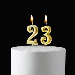 img 1 attached to Add Sparkle to Your Celebrations with Bailym Gold 23rd Birthday Candles and Cake Topper!