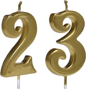img 4 attached to Add Sparkle to Your Celebrations with Bailym Gold 23rd Birthday Candles and Cake Topper!