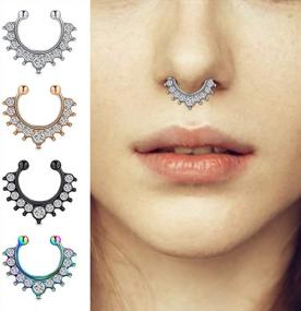 img 1 attached to Faux Nose Rings, Fake Septum Piercing & Lip Ring For Women - MODRSA Collection