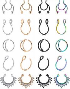img 4 attached to Faux Nose Rings, Fake Septum Piercing & Lip Ring For Women - MODRSA Collection