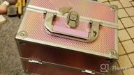 img 1 attached to Portable Makeup Train Case With 4 Trays And Lockable Divider - Aluminum Cosmetic Box For Makeup Artists And Crafters - Silver Floral Design review by Amanda Edwardz