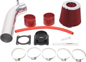 img 2 attached to High Performance 3 Inch Intake Pipe Cold Air Intake with Filter for 2003-2006 Infiniti FX35 G35 & Nissan 350Z 3.5L V6 (Red)