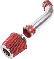 high performance 3 inch intake pipe cold air intake with filter for 2003-2006 infiniti fx35 g35 & nissan 350z 3.5l v6 (red) логотип