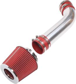 img 4 attached to High Performance 3 Inch Intake Pipe Cold Air Intake with Filter for 2003-2006 Infiniti FX35 G35 & Nissan 350Z 3.5L V6 (Red)