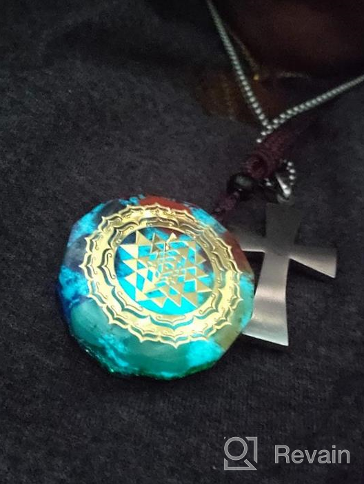 img 1 attached to 🌌 Sacred Geometry Orgonite Necklace with Luminous Sri Yantra Pendant - Enhance Chakra Energy and Meditation Experience with this Exquisite Meditation Jewelry review by Anthony Savage