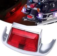 rear fender tip led light compatible with electra glide 1980-2013 heritage softail classic flstc 1986-2008 red logo