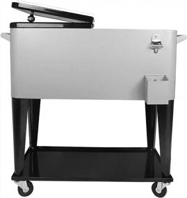 img 2 attached to 80 Quart Rolling Cooler Cart With Bottle Opener - Perfect For Outdoor Patio Deck Parties