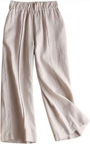 img 1 attached to Jenkoon Women'S Cotton Linen Wide Leg Pants Loose Fit Capri Trousers