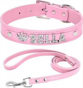 img 4 attached to Personalized XS Pink Dog Collar With Rhinestone Letters - Perfect For Small & Medium Dogs!