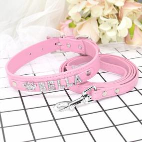img 1 attached to Personalized XS Pink Dog Collar With Rhinestone Letters - Perfect For Small & Medium Dogs!