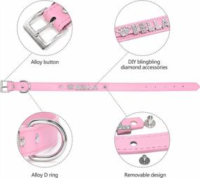 img 2 attached to Personalized XS Pink Dog Collar With Rhinestone Letters - Perfect For Small & Medium Dogs!