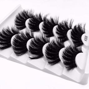 img 3 attached to Handmade 3D Mink Hair False Eyelashes - Set Of 5 Pairs For Criss-Cross, Wispy, And Fluffy 22Mm-25Mm Lashes Extension - Perfect Eye Makeup Tool (K506)