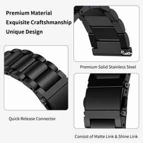 img 2 attached to Stylish And Durable Stainless Steel Watch Bands For Samsung Galaxy Watch 5 Pro, Watch 5 & 4, Galaxy Watch 3, And Classic - Veto Bands 20Mm Black For Men And Women
