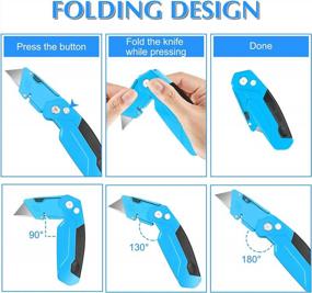 img 1 attached to DIYSELF 1 Pack Box Cutter Utility Knife с 2 сменными лезвиями, Box Cutter, Exacto Knife, Box Knife, Box Opener, Box Cutter Knife, Razor Knife Utility, Work Knife, Utility Knives (Blue)