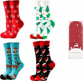 img 4 attached to Женские рождественские носки: теплые зимние носки-тапочки для праздничного веселья!