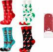 women's christmas socks: warm winter novelty crew slipper socks for holiday fun! logo