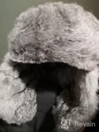 img 1 attached to Stay Warm In Style: Unisex Rabbit Fur Trapper Ushanka Russian Hat With Nylon Shell Windproof Protection review by Patrick Jarvis