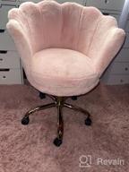 img 1 attached to Velvet Pink Makeup Arm Chair With Gold Base - Kmax Office Desk Chair For Ultimate Comfort And Style review by Marcus Freeman