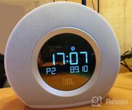 img 2 attached to JBL Horizon Bluetooth Alarm Clock Radio with Multiple Alarms, Soothing Ambient LED Light, Automatic LCD Display, and Dual USB Charging (White, AM/FM Radio) review by Kenji Viray Tsuchida ᠌