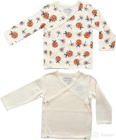 img 2 attached to GOTS Certified Maple Clothing Organic Cotton Baby Kimono Long Sleeve Bodysuit: Eco-Friendly and Safe for Your Little One!