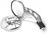 10mm chrome rearview side mirrors for motorcycles, street bikes, cruisers, adventure touring, and dirt bikes logo