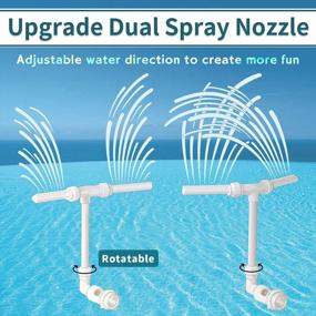 img 3 attached to Enhanced Swimming Pool Accessory: Klleyna Dual Spray Water Fountain - Above/Inground Waterfall Cooler, Adjustable 2-In-1 Nozzle For High Pressure Aeration, Garden Sprinkler Feature And Outdoor Decor