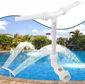 img 4 attached to Enhanced Swimming Pool Accessory: Klleyna Dual Spray Water Fountain - Above/Inground Waterfall Cooler, Adjustable 2-In-1 Nozzle For High Pressure Aeration, Garden Sprinkler Feature And Outdoor Decor
