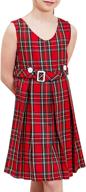 sunny fashion button school pleated girls' clothing ~ dresses logo