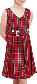 img 4 attached to Sunny Fashion Button School Pleated Girls' Clothing ~ Dresses