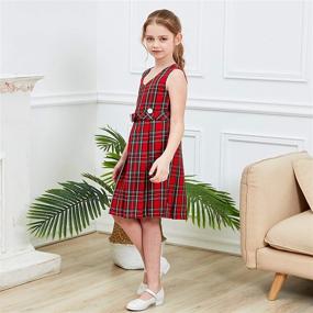 img 3 attached to Sunny Fashion Button School Pleated Girls' Clothing ~ Dresses