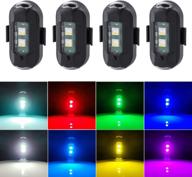 upgrade your safety with lecart 4pcs led strobe lights: 8 colors for aircraft, car, motorcycle, bike, drone, and rc boat - usb charging & anti-collision night signal emergency light логотип